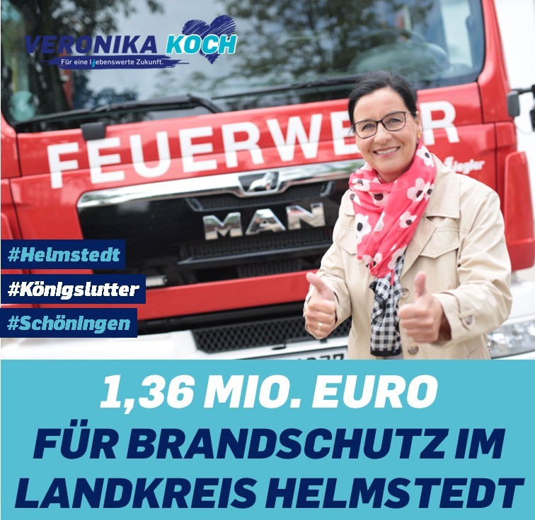 Veronika Koch freut sich über zusätzliche 1,36 Millionen Euro für den Brandschutz im Landkreis Helmstedt vom Land Niedersachsen.